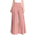 thumbnail image 3 of Palazzo Pants for Women Slacks Wide Leg High Waisted Business Casual Work Trousers with Pockets Pink M, 3 of 8