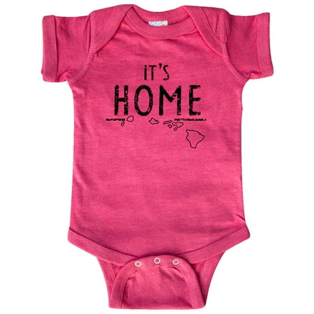 

Inktastic It s Home- Hawaii State Outline Distressed Text Gift Baby Boy or Baby Girl Bodysuit