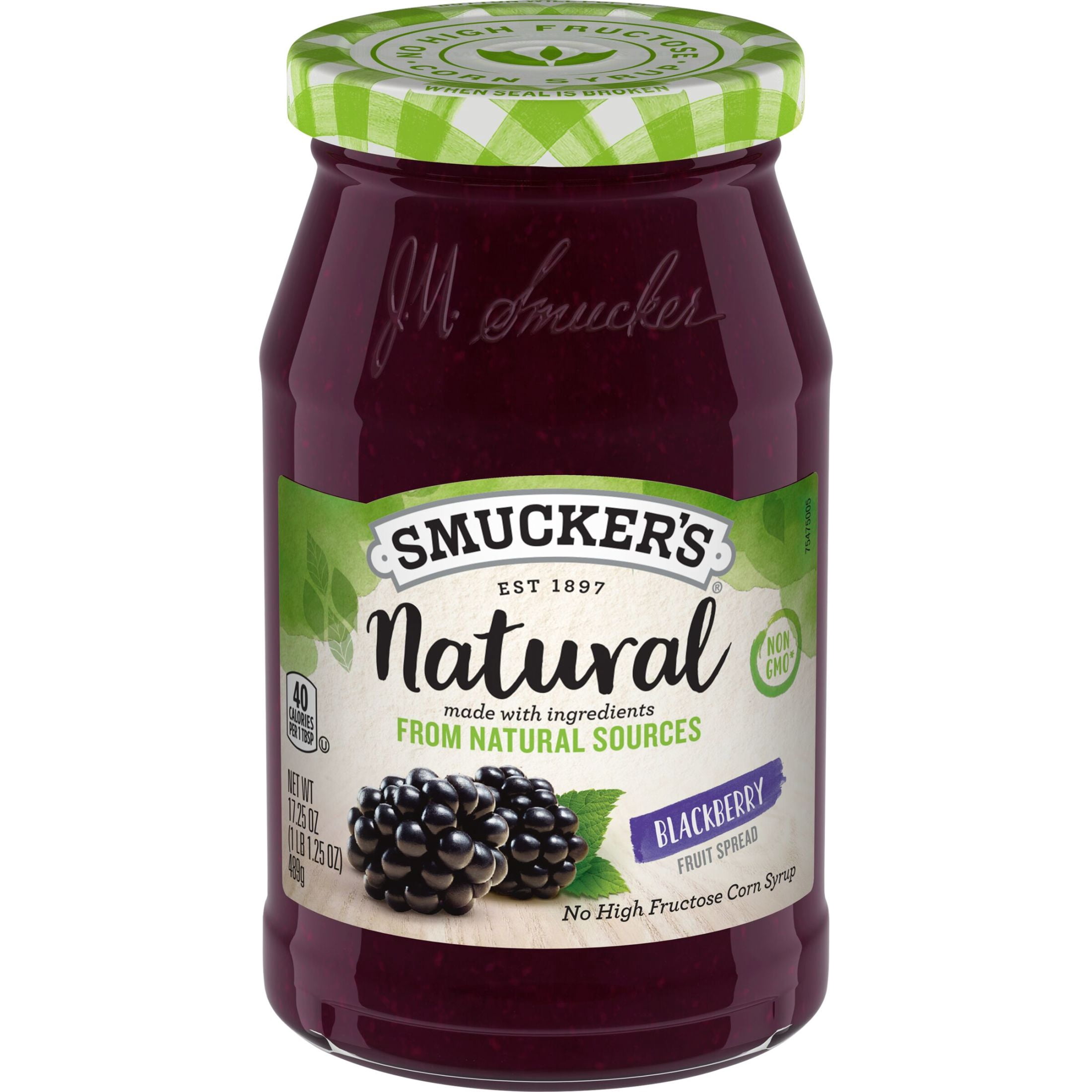 (8 pack) Smucker's Natural Blackberry Fruit Spread, 17.25 oz