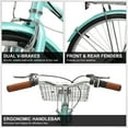 thumbnail image 4 of Ktaxon 24" Womens Bike, 7 Speed Cruiser Bike for Adults Women with Basket & Rack, Locks, Step Through City Bikes, Green, 4 of 7
