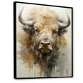 thumbnail image 2 of Designart "Great Plains Bison Bust II" Animals Buffalo Floater Framed Canvas Wall Art, 2 of 5