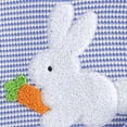 thumbnail image 5 of Xyant Toddler Baby Boy Girl Easter Outfit Waffle Stripe Bunny Carrot Embroidery Short Sleeve Shirt and Shorts Sets Summer Clothes (Blue,18-24 Months), 5 of 7