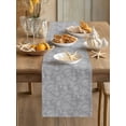 thumbnail image 3 of Grey Floral Short Table Runner 60 Inches Long, Abstract Art Flowers Traditional Cotton Linen Table Runners Dresser Scarves, Fabric Tabletop Scarf Furniture Cover for Home Dinner Party Decor 13"x60", 3 of 9