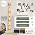 thumbnail image 2 of Grow So Tall Brown Canvas Growth Chart for Kids - Wall Tape Ruler with Height Chart for Kids - Unisex Kids Room Wall Décor Measuring Height Chart, Walnut Wood, 2 of 4