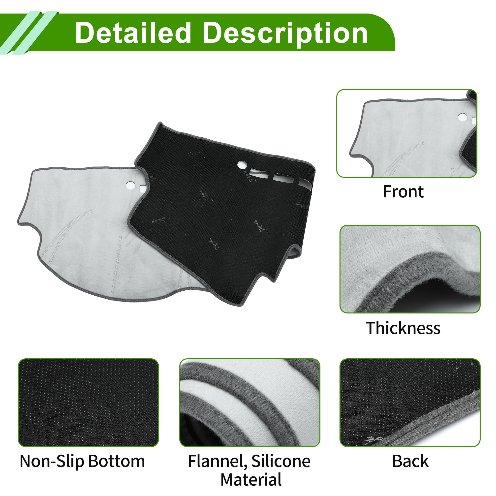 Dashboard Cover for KIA Sorento 2010-2016 Non-Slip Center Console Dash Cover Mat Flannel Silicone