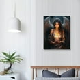 thumbnail image 3 of COMIO White Angel Painting Angel Wings Poster Modern Black and White Pictures Praying Woman Wall Art Dark Blue Artwork Abstract Angel Painting Wings Canvas Wall Art Aesthetic Woman Posters  No Frame, 3 of 4
