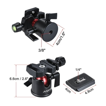 Image of Dazzduo Ball Head Tripod Stand Adapter for DSLR Mirrorless Photography Ballhead with Quick Release PlatePerfect for Panoramic Shots