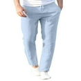 thumbnail image 1 of Eashery Men Pants Casual Slim Fit Slim Fit Workday Khaki Flex Pants Elastic Bottom Sweatpants Sweatpants for Men (Sky Blue,Small), 1 of 4