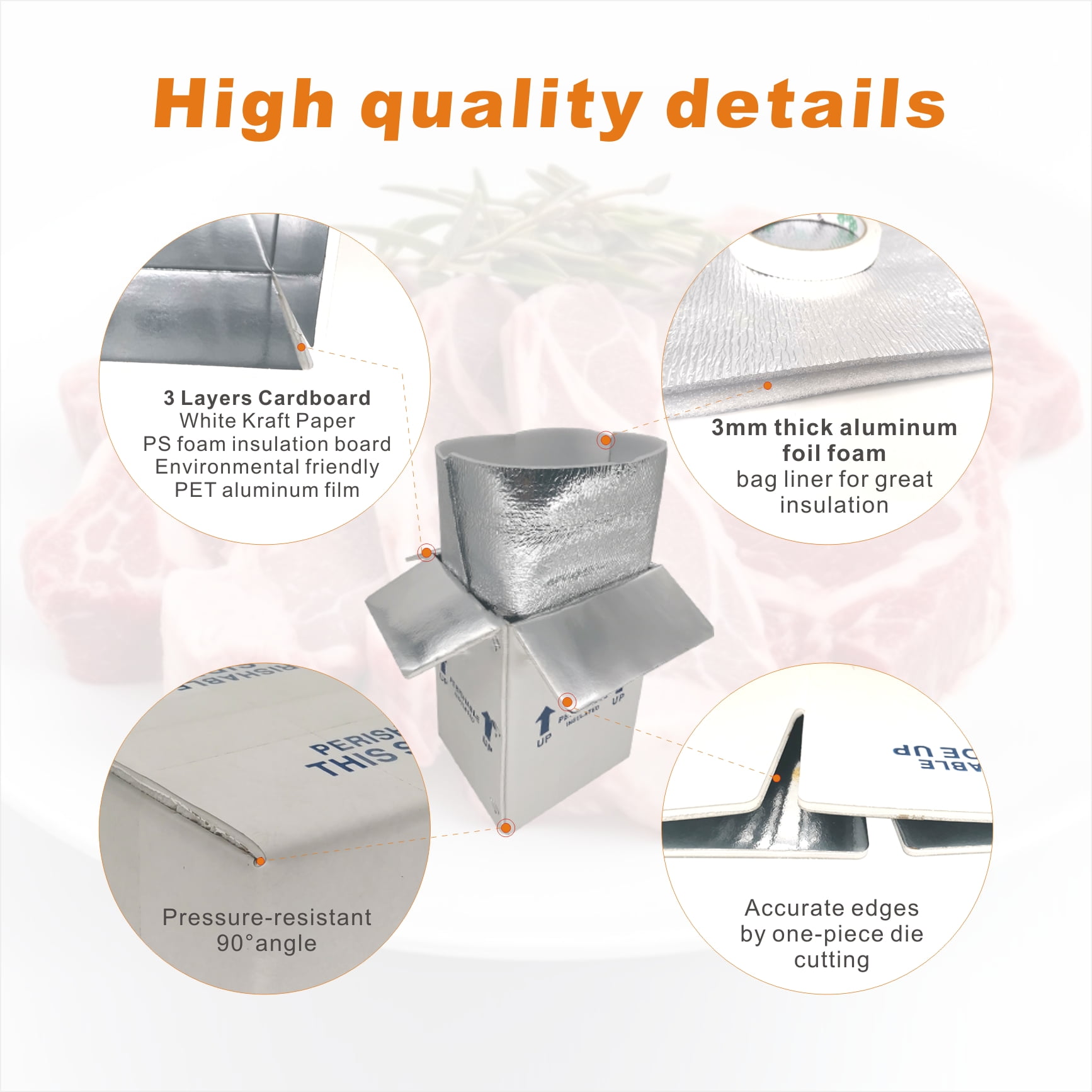  Thermo Chill Insulated Shipping Boxes with Aluminum Foil Liner,  Cold Shipping Boxes, Mailing Boxes Carton Box Food Delivery Box Small Styrofoam  Cooler Travel Packing Supplies Box (4 Packs,8x4x6) : Office Products
