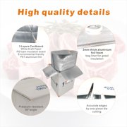CH-BOX Insulated Carton Shipping Box Mailer with Aluminum Foil Foam Bag Liner, 4 Pack 7'' x 6'' x 10'' Small Perishable Shipper to Ship Mail Food, Frozen Breast Milk, White (TB7610L-4)