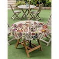 thumbnail image 4 of Outdoor Tablecloth with Umbrella Hole for Patio/Picnic/Party/Camping, Spring Floral Waterproof Table Cloth Round Cover Washable, Watercolor Lavender Daisy Butterflies Beige (Dia 60"), 4 of 8