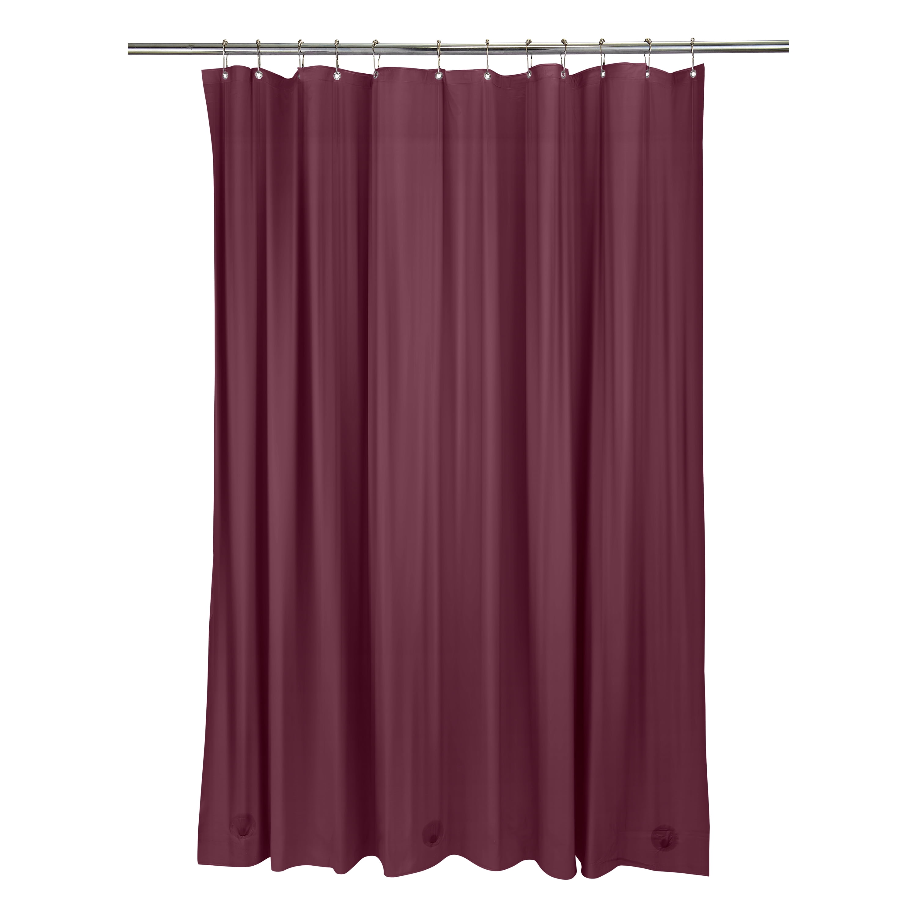 Bath Bliss 2 Pack PVC 70" x 72" Heavy Weight Bathroom Shower Liner in Solid Burgundy