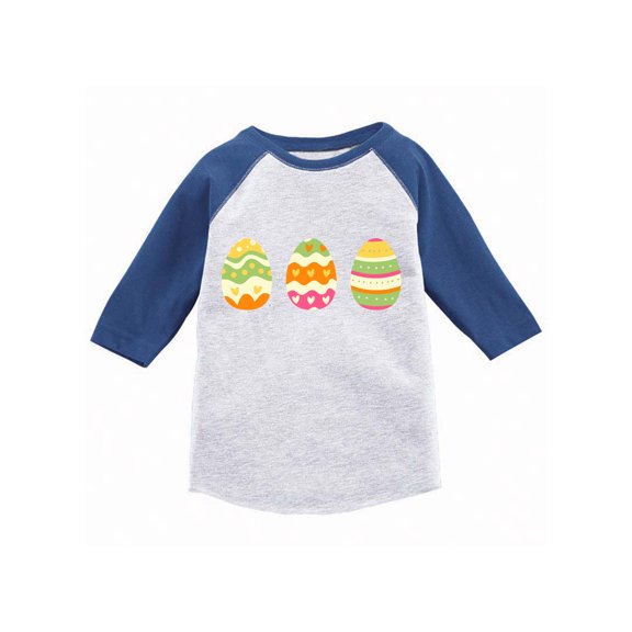 Easter Eggs Graphic T-Shirt for Kids 2T 4T 5T 3 Year Old Easter Toddler Raglan Shirts Celebration Outfit for Boys Girls