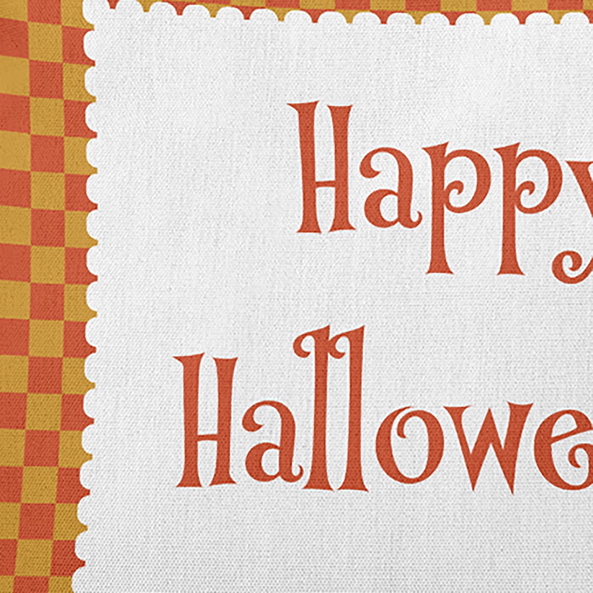 16" x 16" Simply Daisy Halloween Happy Halloween Checks Polyester Accent Pillow, Rust Qty 1