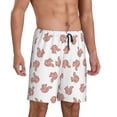 thumbnail image 2 of Kdxio Red Fox Print Mens Sleep Shorts Bottoms Soft Comfy Pajama Wear Pants with Drawstring Pockets, 2 of 7