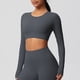 thumbnail image 2 of Camiseta blanca para mujer,Camiseta informal de manga larga con cuello redondo para mujer, con estampado de cuadros suaves, para uso diario, ideal para el hogar, sopatenor, 2 of 9