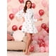 thumbnail image 3 of Vestido camisero Allegra K bordado floral blanco XL, 3 of 6