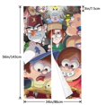 thumbnail image 4 of Cortina de puerta Gravity Falls para puerta, cortina opaca con estampado de patrón, cortina divisoria de ambientes, tapiz para decoración del hogar, 34" de ancho x 56" de largo, 4 of 7