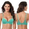 thumbnail image 3 of Curve Muse Womens Plus Size Push Up Add 1 Cup Underwire Perfect Shape Tshirt Bra-2PK-Nude,Turquoise-38D, 3 of 7