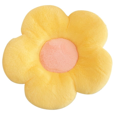 

Asdomo Flower-Shaped Throw Pillow Floor Cushion Office Sedentary Tatami Car Butt Cushion Yellow