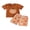 Coffee, variant on Cjfdfy Toddler Baby Boy Halloween Thanksgiving Outfits Infant Baby Boys Summer Fall Clothes Pumpkin Embroidery Short Sleeve Pumpkin T Shirt Tops and Elastic Waist Plaid Shorts 2Pcs Set