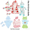 thumbnail image 2 of AlevRam 6 Sets 12 inch Baby Doll Clothes, Soft Cotton Bodysuits Outfits with Hats, Doll Clothes Set for 10-12 inch Dolls, Gift for Kids Girls, 2 of 7