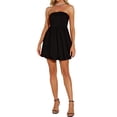 thumbnail image 4 of Vestido Tubo Sin Mangas Inspire Chic para Mujer, Vestido Mini de Fiesta Sin Hombros, Color Negro, 4 of 6