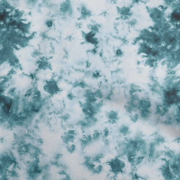 oneOone Cotton Flex Teal Blue Fabric Tie Dye Dress Material Fabric Print Fabric By The Yard 40 Inch Wide
