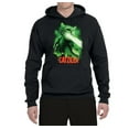 thumbnail image 2 of Catzilla Parody Taking Over City | Mens Cat Lover Hooded Sweatshirt Graphic Hoodie, Black, Small, 2 of 3
