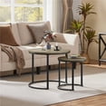 thumbnail image 2 of Yaheetech Nesting Coffee Table with Round Wooden Tabletop for Living Room, Gray, 2 of 8