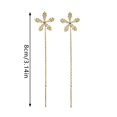thumbnail image 5 of Pendientes con borlas de flores, modernos y elegantes, pendientes medianos y largos para orejas perforadas, 5 of 5