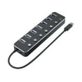 thumbnail image 2 of Chmadoxn High Speed Aluminum Alloy Metal,7 Port USB Hub 3.0,Independent Button,7 Port Hub With One Pull USB Cable Splitter Docking Station, 2 of 7