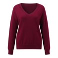 thumbnail image 7 of Cardigan Sweaters for Women Casual Solid Color Long Sleeve V-Neck Loose Knit Pullover Fall Outwear,,XL, 7 of 7