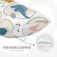 thumbnail image 5 of Naloa Cute Dinosaurs Pillowcase, Throw Pillowcase, Wrinkle-Free, Stain-Resistant with Hidden Zipper for Bedroom Sofa - 16"x24", 5 of 9