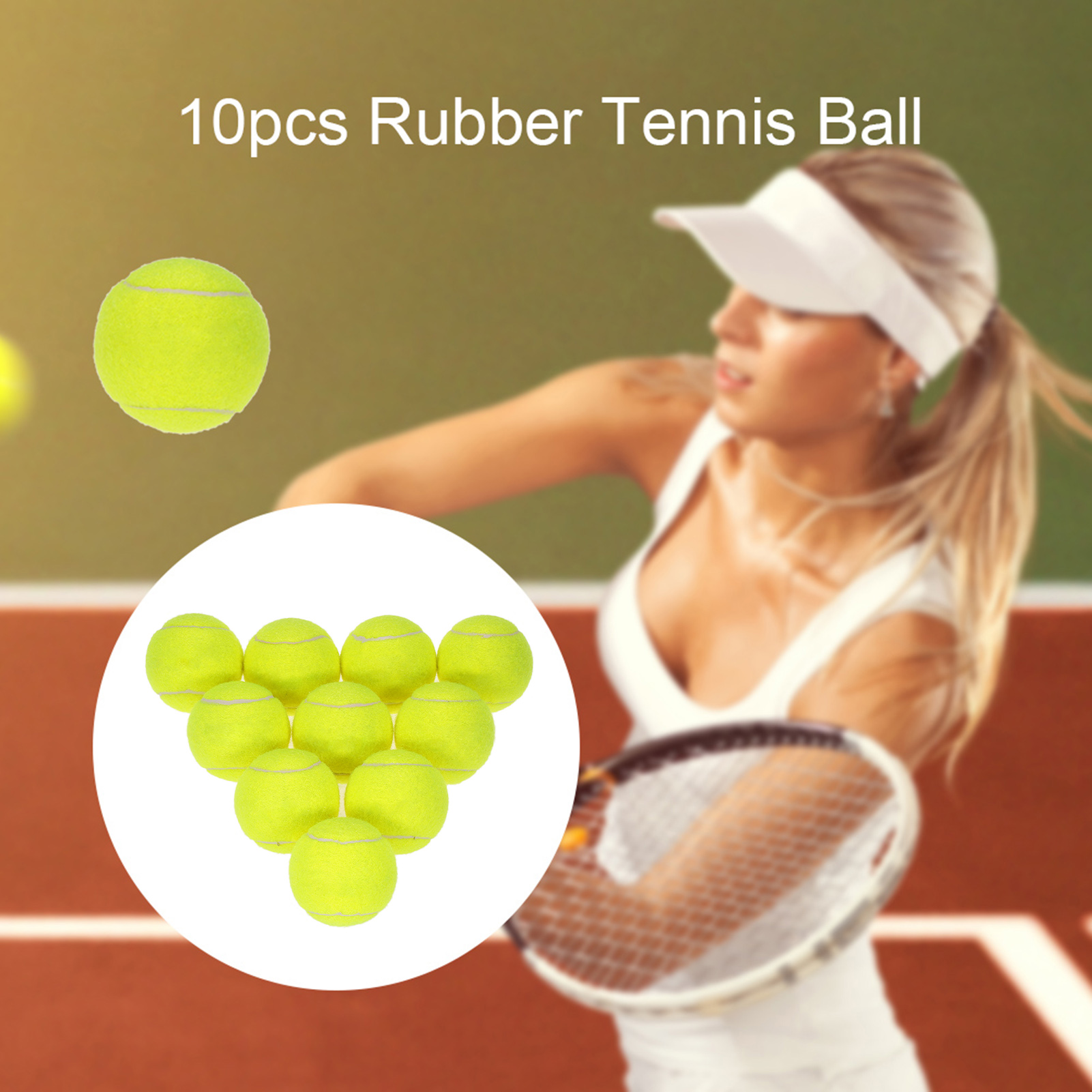 BIMZUC 10 Pack Yellow Tennis Balls for Practice, High Resilience Rubber Training Balls for Beginners, Pet Friendly (2.6 inches / 6.5 cm)