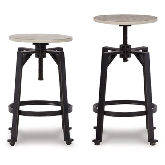 Ashley Furniture Karisslyn Swivel Stool (2/CN), Whitewash/Black