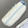 thumbnail image 5 of Bolso de mano de poliéster suave, gran capacidad, para guardar artículos de papelería y cosméticos, azul de ensueño con decoración de mariposas, 1 pieza, 5 of 5