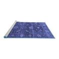 thumbnail image 2 of Ahgly Company Machine Washable Indoor Square Oriental Blue Industrial Area Rugs, 6' Square, 2 of 4