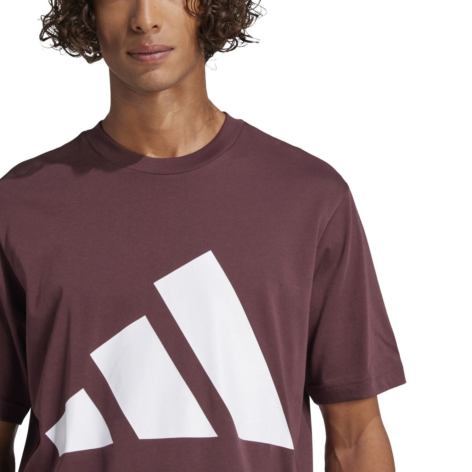 Men's adidas Essentials Big Logo Sportswear T-Shirt Color: Pure Ruby Size: L