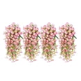 thumbnail image 2 of Hydrangea Artificial Flowers 4 PCS Artificial Flowers for Outdoors Faux Plants Silk Morning Faux Flowers with Leaves Realistic Hanging Petunias Plants for Home Garden Decor (Pink), 2 of 3