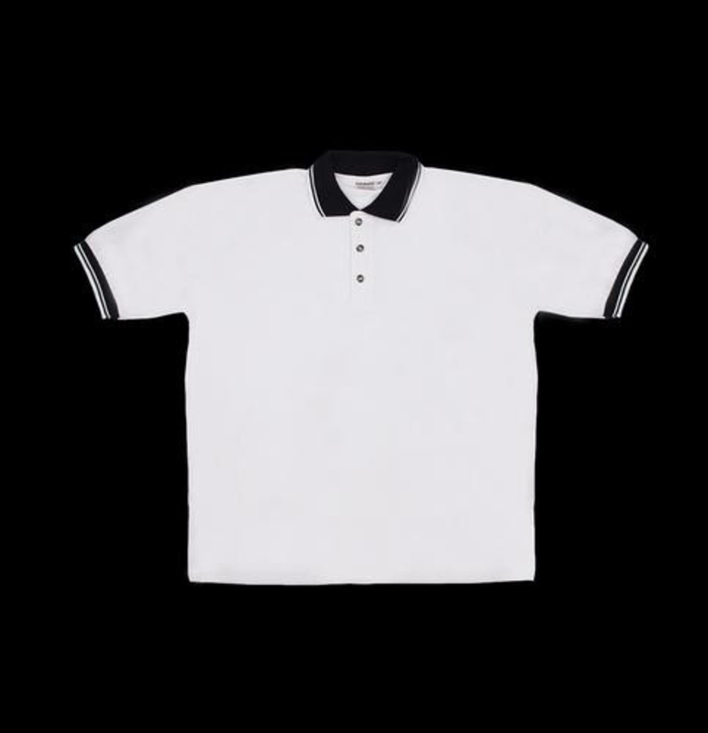 Men's White Knit Pullover Golf Polo Shirt - Large