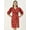 Red, variant on DressBerry Women’s Printed Poly Rayon Dress Sweetheart Neck Short Puffed Sleeves Smocked Knee Length Single Side Slit Regular Wear Light Weighted Casual Summer Dress