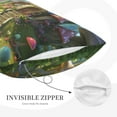thumbnail image 2 of Plush Throw Pillow Covers, Cute Mushroom Town A Pillow Cases with Invisible Zipper, Breathable Microfiber Pillow Cases Standard Size for Sleeping Bedroom Sofa Living Room 14x20, 2 of 5