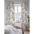 thumbnail image 3 of Sheer Curtains 96 Inches Long 2 Panels Set for Living Room, Vintage Floral Semi Sheer Curtains for Windows, Grey Spring Dandelion Plants Flower Botanical Voile Window Treatments Rod Pocket Curtain, 3 of 7