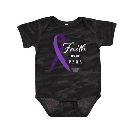 

Inktastic Testicular Cancer Awareness Faith over Fear Gift Baby Boy or Baby Girl Bodysuit