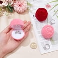 thumbnail image 3 of 2pcs Pearl Pink Velvet Rose Ring Box Romantic Flower Engagement Ring Box for Proposal Ring Ceremony Wedding Anniversary Valentine's Day Gift Girls Jewelry Box for diy, 3 of 9