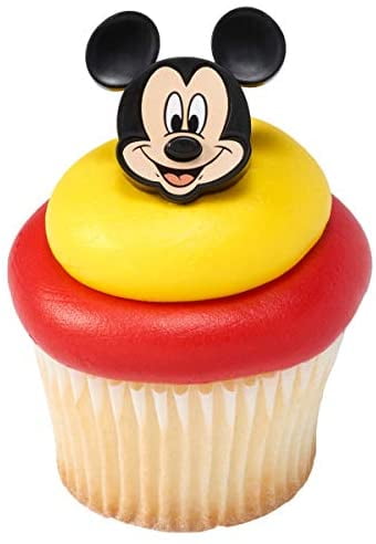 24 Mickey Mouse Cupcake Rings Toppers