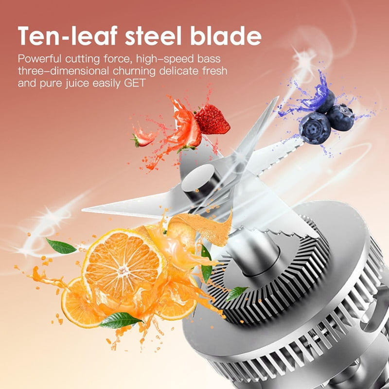 Portable Juicer Blender, 40 Oz Multifunctional Portable Juicer Cup, USB Rechargeable Electric Blender for