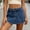 BU1, variant on Womens Jean Skorts Summer Stylish High Waist Pleated Front Curved Hem Denim Mini Skirt Fashion Stretch Comfy A-Line Skirts