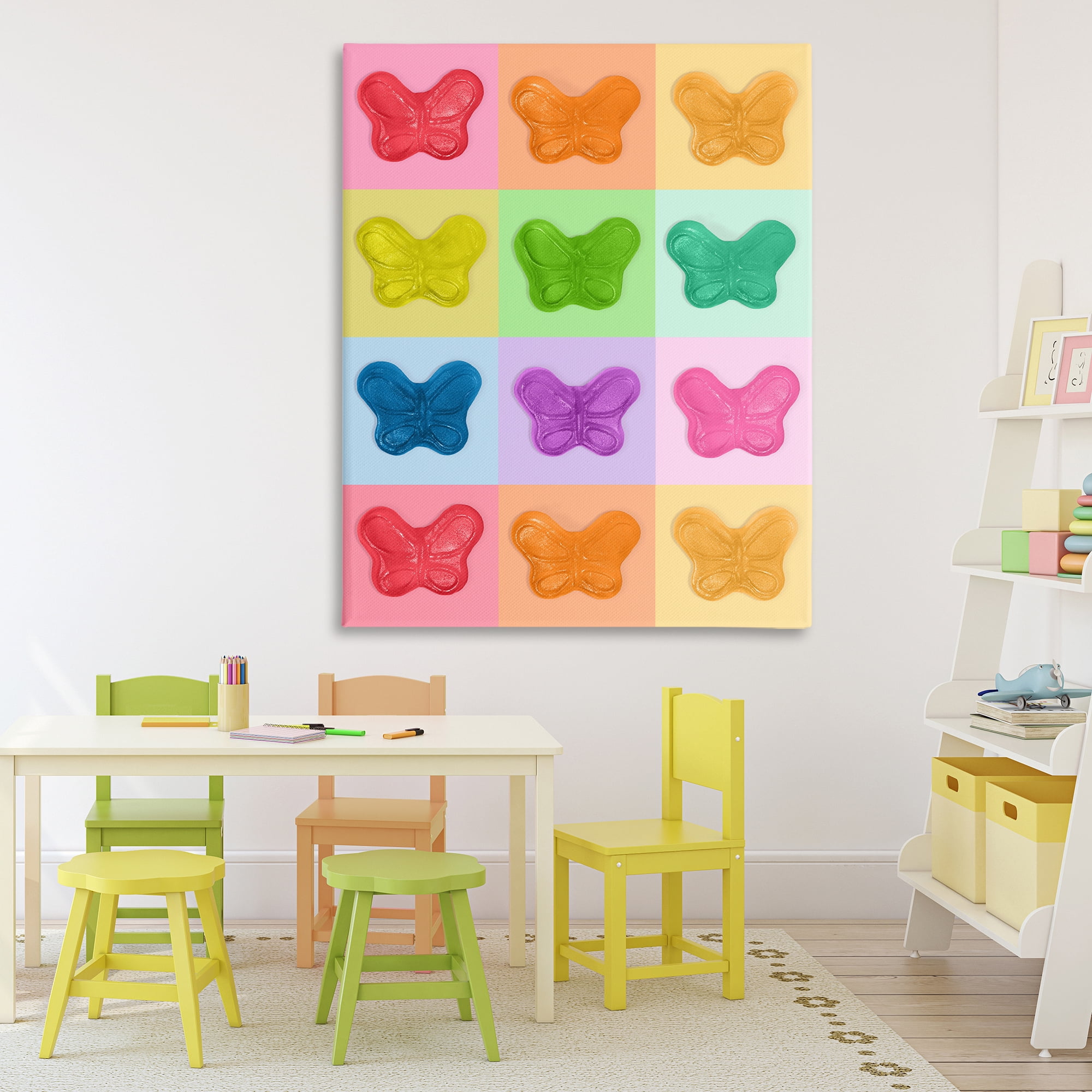 Stupell Industries Colorful Butterflies Candy Canvas Wall Art, design by LISH Creative